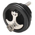 Whitecap locking nylon black stainless compression handle 3-inch OD for boat hatches