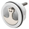 Whitecap non-locking compression handle in white nylon and stainless steel with 3-inch outer diameter