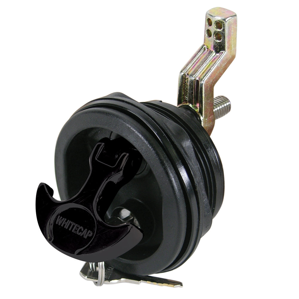 Whitecap locking nylon T-handle latch black/black with threaded cam bar and neoprene O-ring