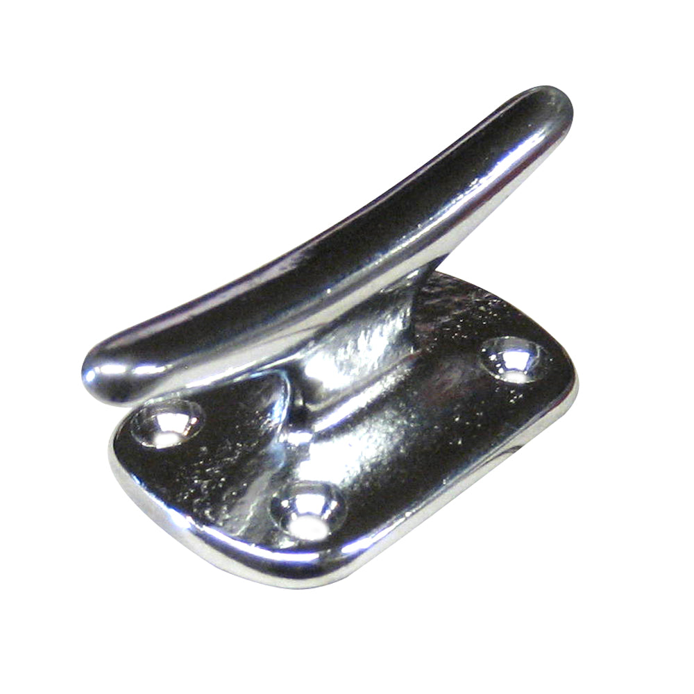 Whitecap 2-inch chrome plated brass fender cleat with mounting base