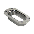 Whitecap 316 stainless steel hawse pipe with 1-1/2 by 3-3/4 inch inner hole and 5-1/2 by 2-1/2 inch flange