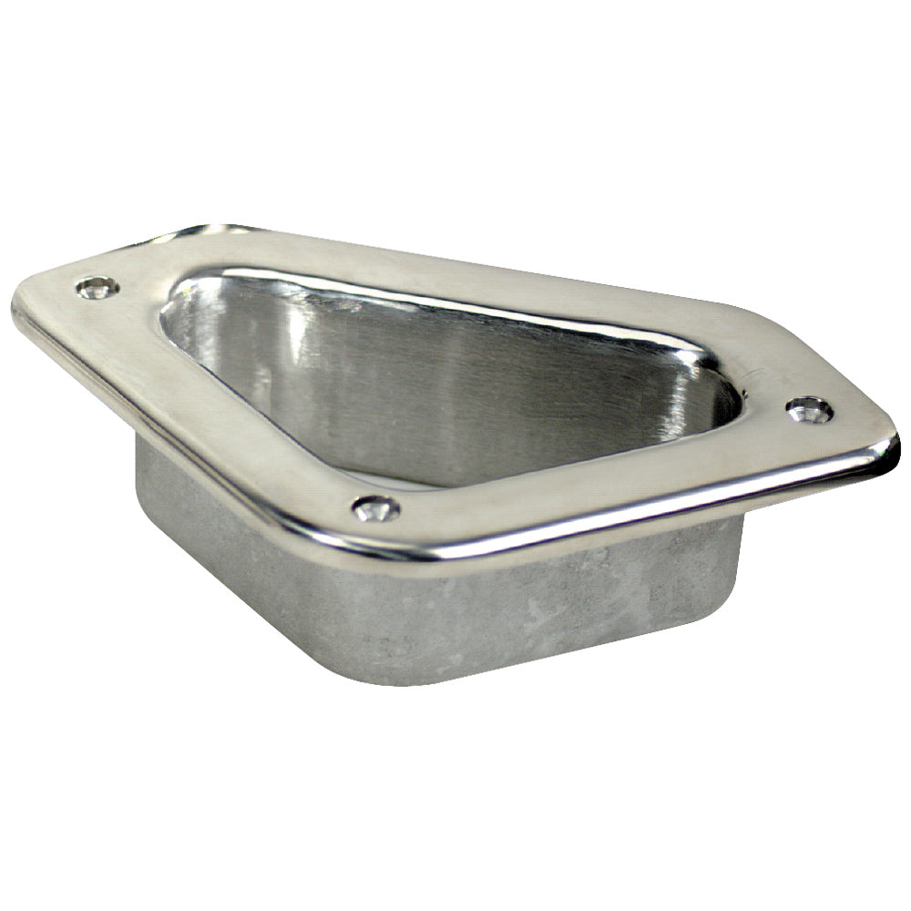 Whitecap 316 stainless steel hawse pipe with 4-3/4 by 2-3/4 inch inner hole and 8 by 5 inch flange