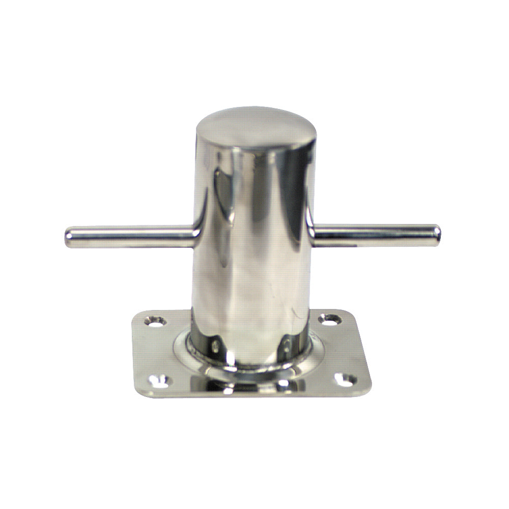 Whitecap 3-inch 316 stainless steel mooring bit with 7-inch cross piece and 3-3/4 x 4-1/2 inch base
