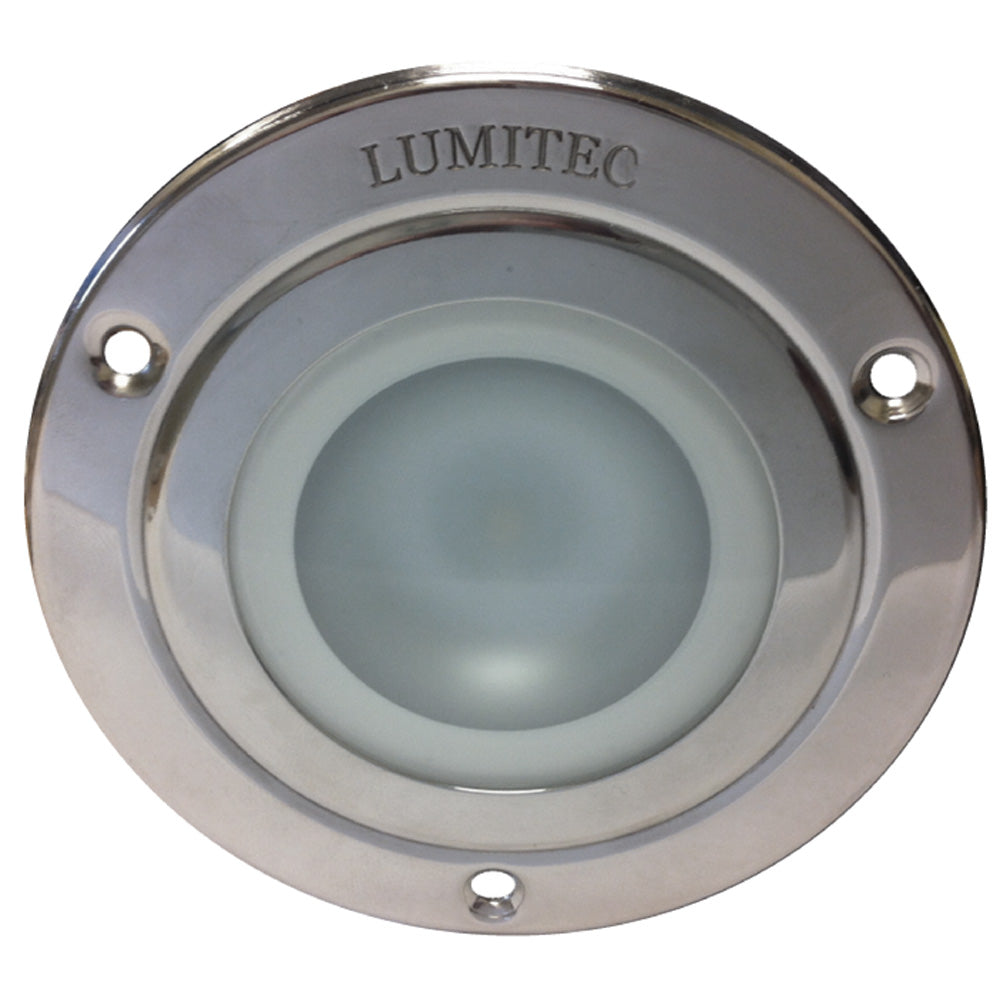 Lumitec Shadow flush mount LED down light polished stainless steel 3-color red blue white dimming