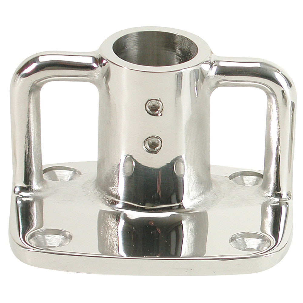 Whitecap 4-degree rectangular base 316 stainless steel 3.5 by 3 inch for 1-inch OD tube