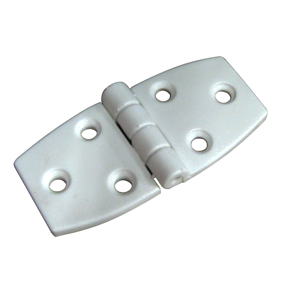 Whitecap 1-1/2 x 3 inch white nylon door hinge for marine cabinetry