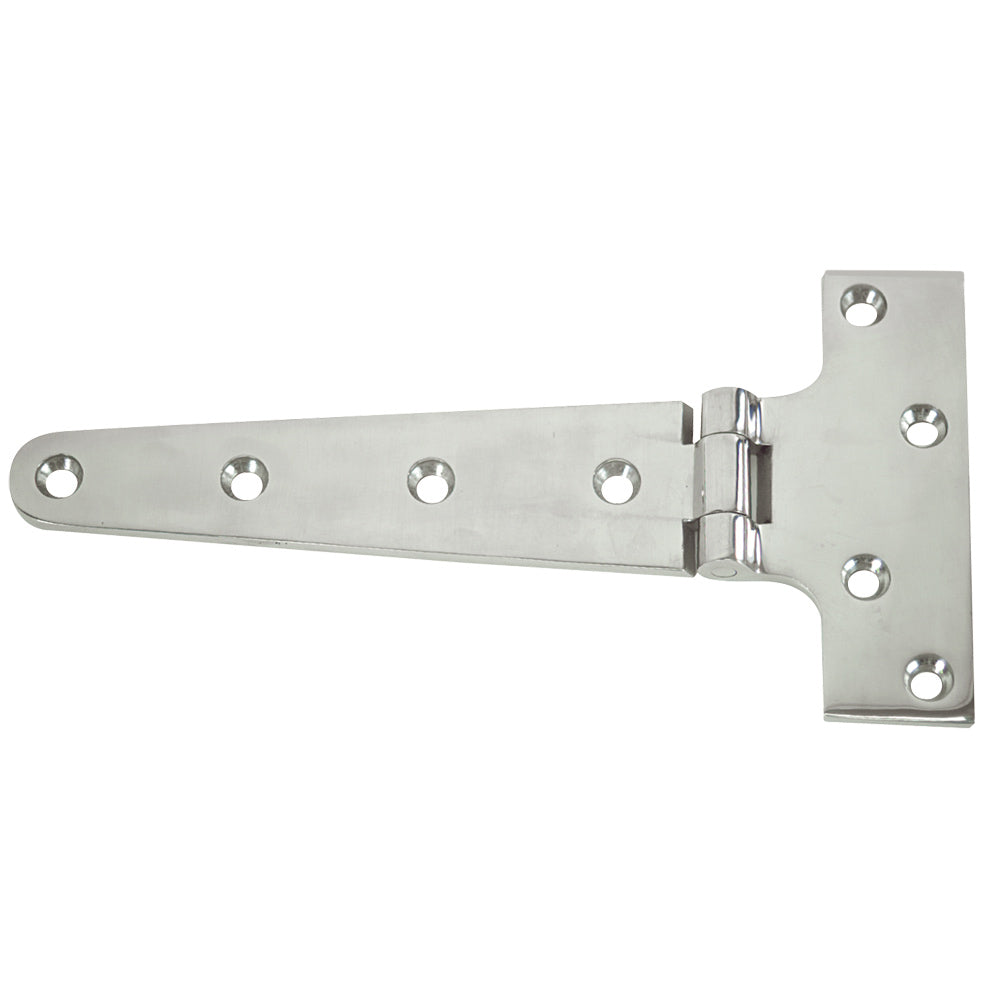 Whitecap 316 stainless steel T-strap hinge 7-3/4 inch by 3-7/8 inch with #12 fastener pattern