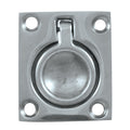 Whitecap chrome-plated brass flush pull ring 1-1/2 x 1-3/4 inch for marine hatches and panels