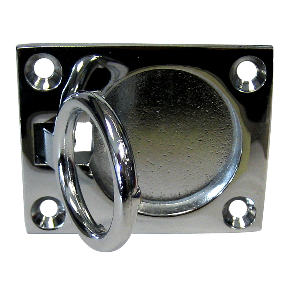Whitecap 2 x 2-1/2 inch chrome plated brass flush pull ring for marine applications