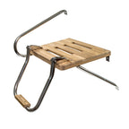 Whitecap teak swim platform with ladder and stainless steel hardware for outboard motor boats