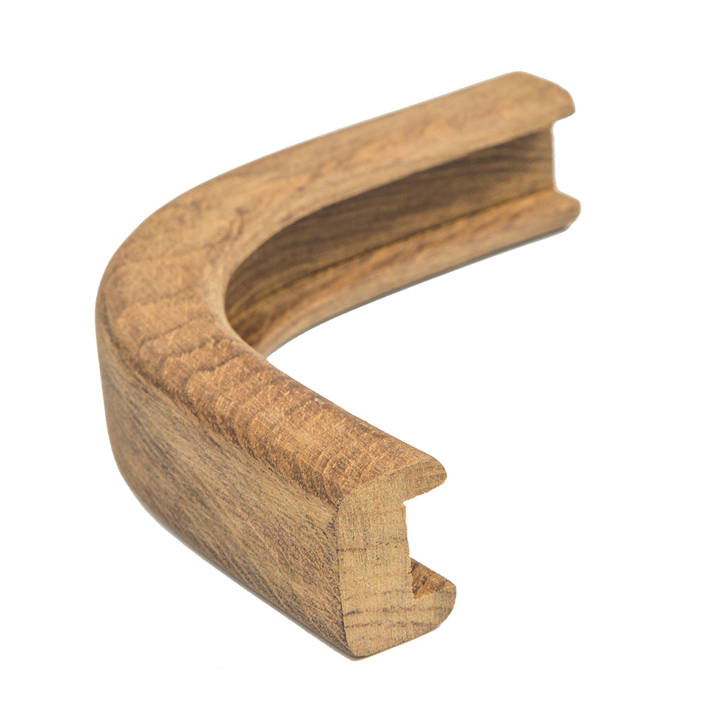 Whitecap teak outside corner bulkhead molding for 1/2 inch track systems