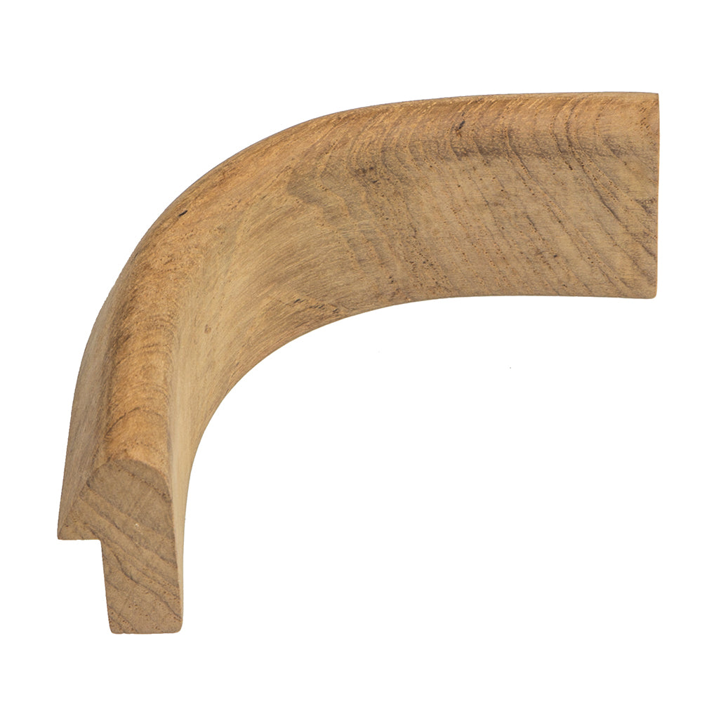 Whitecap teak inside corner rail molding with 1-3/4 inch inside radius and 2-1/4 inch outside radius