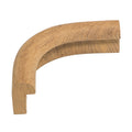 Whitecap teak outside corner edge molding with 2-inch inside radius and 2-1/2-inch outside radius