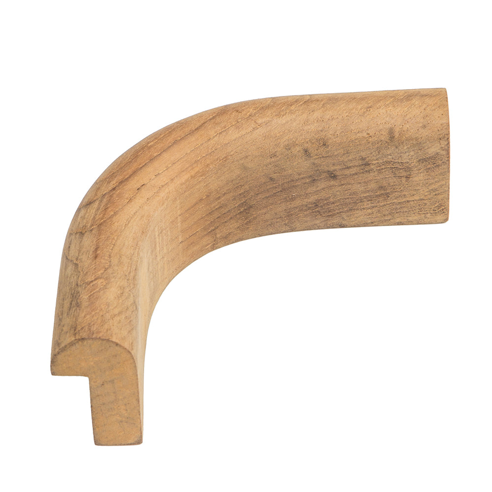 Whitecap teak inside corner edge molding with 1-3/4 inch inside radius