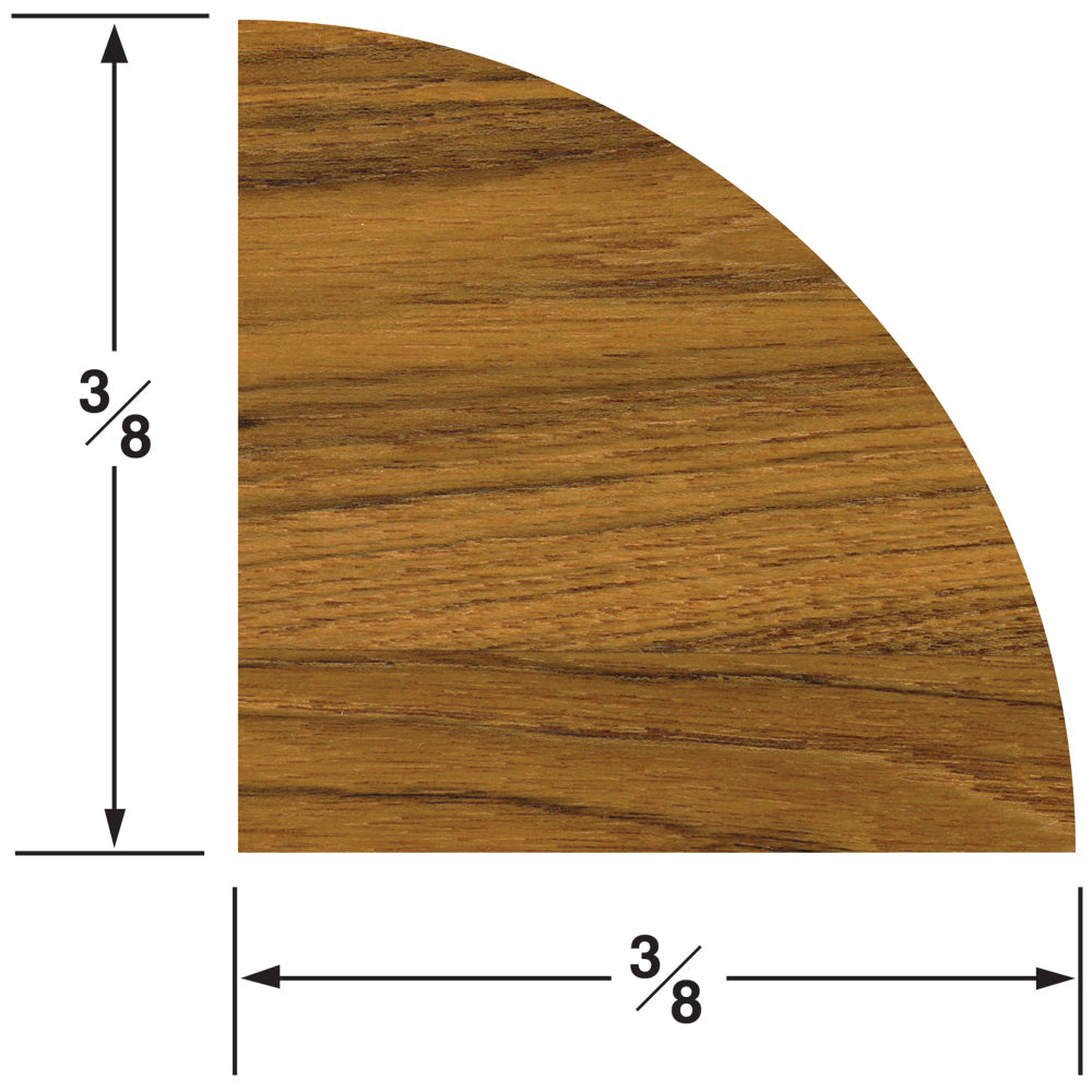 Whitecap 5 ft solid teak quarter round molding for marine woodwork and cabinetry trim