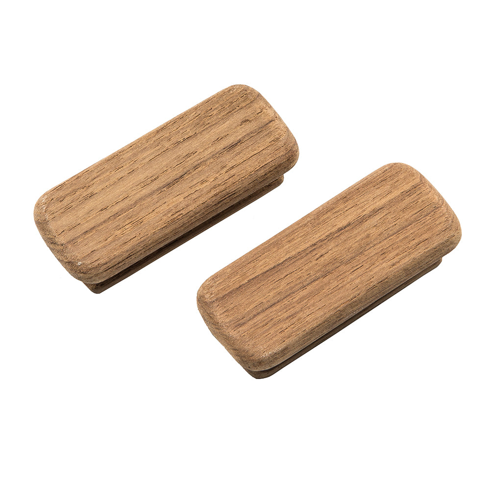 Whitecap teak rectangular drawer knob 2-3/4 inch surface mount 2-pack with hardware