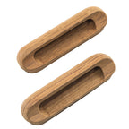 Whitecap teak oblong drawer pull 4-1/16 inch recess mount 2-pack