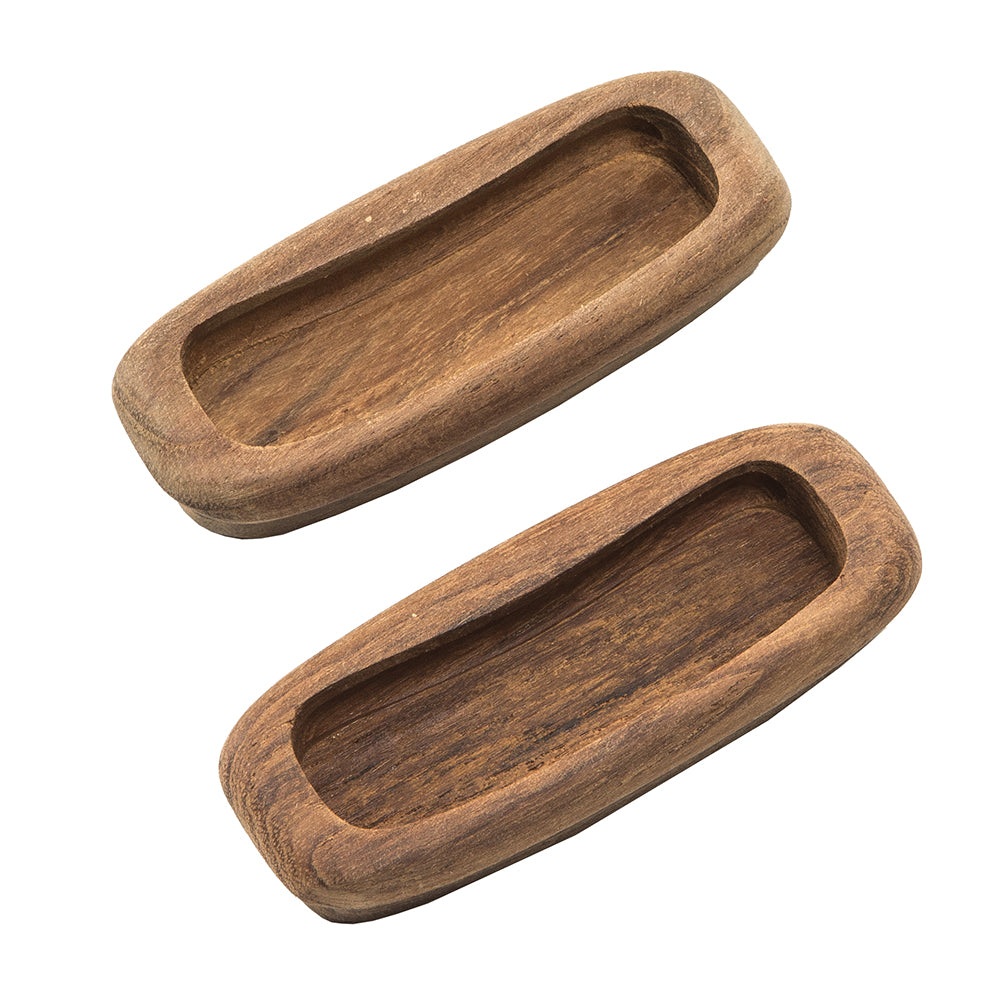 Whitecap teak rectangular drawer pull 3-1/4 inch recess mount 2-pack