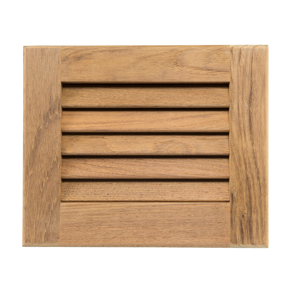 Whitecap teak louvered insert 7-1/2 x 9-1/8 x 3/4 inch for marine cabinetry ventilation