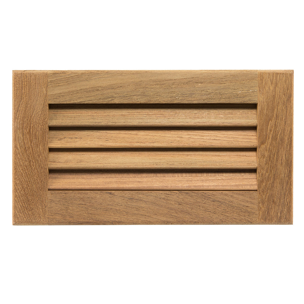 Whitecap teak louvered insert 6-3/8 x 11-3/16 x 3/4 inch with 1/2-inch rabbet for marine cabinetry