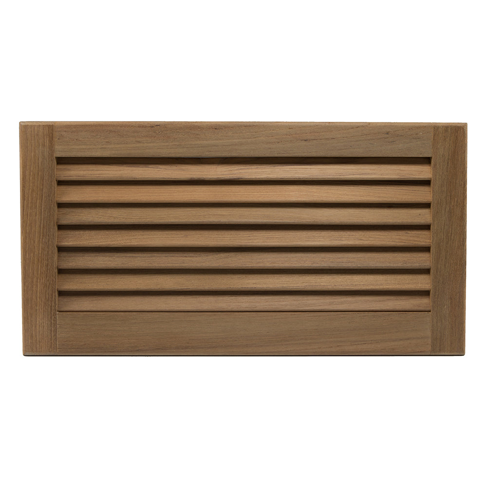 Whitecap teak louvered insert 9-3/8 inch by 18 inch panel with 1/2 inch rabbet for boat cabin doors
