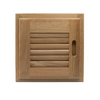 Whitecap teak louvered door and frame right-hand 12x12 inch with 11x11 cutout