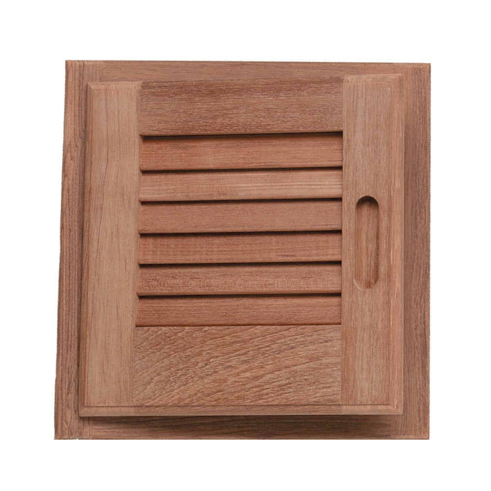 Whitecap teak louvered door and frame left hand 12x12 with 11x11 cutout