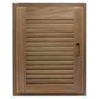 Whitecap teak louvered door and frame right-hand 15 x 20 inch with 14 x 19 inch cutout