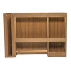 Whitecap teak dish cup and paper towel rack with spring-loaded bar, 22-1/4 inch length
