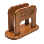 Whitecap teak traditional napkin holder with oiled finish, 3-7/8 inch wide by 8-1/4 inch deep by 5-1/2 inch tall
