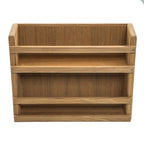 Whitecap teak two-tier spice rack, 13-1/8 inch wide, holds 6 spice bottles per shelf
