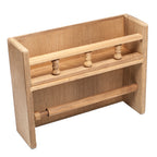 Whitecap teak paper towel holder with spice rack, 13-1/16 in. wide x 10 in. high x 3-3/4 in. deep