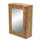 Whitecap teak medicine chest with glass mirror door, 11x15x4.5 inches, adjustable shelves