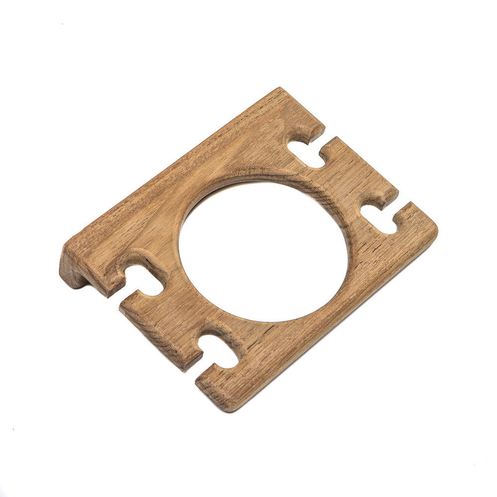 Whitecap teak glass and toothbrush holder for marine head, holds 4 toothbrushes, 4-3/4 inch wide
