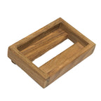 Whitecap teak soap dish with clear plastic insert, 1-9/16 inch H x 4-3/4 inch W x 3-1/4 inch D