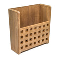 Whitecap teak grate front magazine rack wall mount 11-1/4 x 10-1/2 x 4-3/8 inch