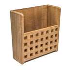 Whitecap teak grate front magazine rack wall mount 11-1/4 x 10-1/2 x 4-3/8 inch