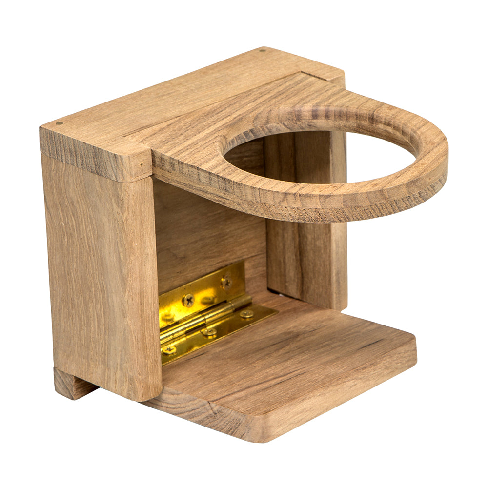 Whitecap teak folding drink holder closed dimensions 4-1/2 inch wide