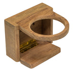 Whitecap teak folding insulated drink holder closed at 5-1/4 W x 3-3/4 H x 1-3/4 D