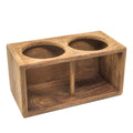 Whitecap teak two-drink rack, 7-1/2 inch length, holds two cans or bottles