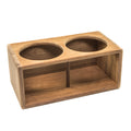 Whitecap teak two-slot insulated drink rack, 12-3/8 inch length, holds cans cups or bottles
