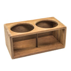 Whitecap teak two-slot insulated drink rack, 12-3/8 inch length, holds cans cups or bottles