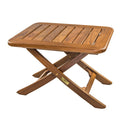 Whitecap small teak adjustable slat top table with oiled finish, 19-3/4 by 16 inch top