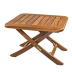 Whitecap small teak adjustable slat top table with oiled finish, 19-3/4 by 16 inch top
