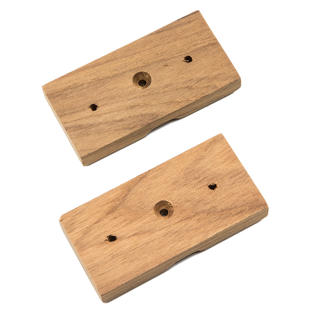 Whitecap teak rod storage rack mounting brackets, pair, 3-1/4 inch length, for bulkhead installation