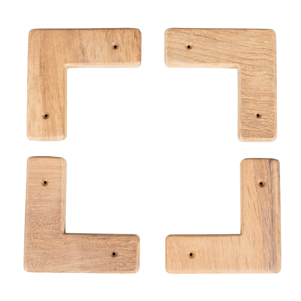 Whitecap teak cooler and box chocks, set of four, each 4-1/2 inch by 4-1/2 inch by 5/8 inch