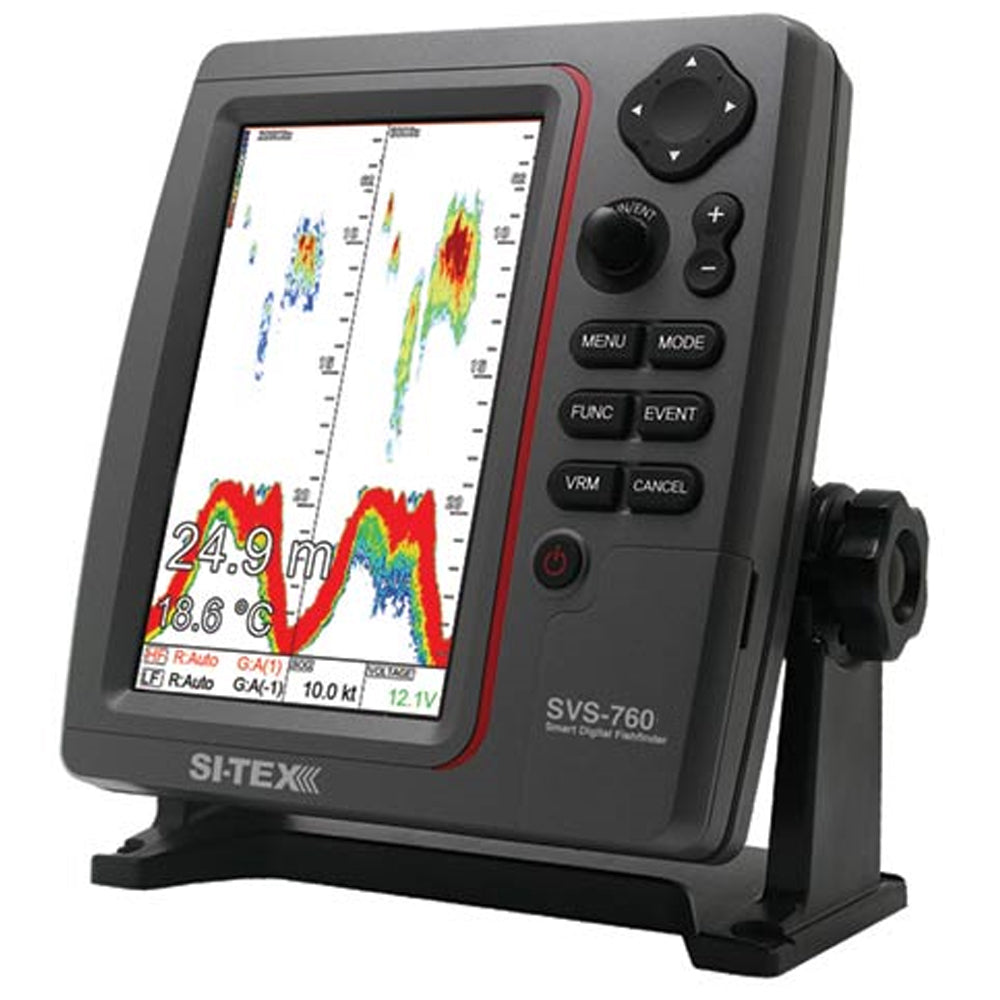 SI-TEX SVS-760 600W dual frequency sounder with 7.5-inch sunlight viewable color LCD display