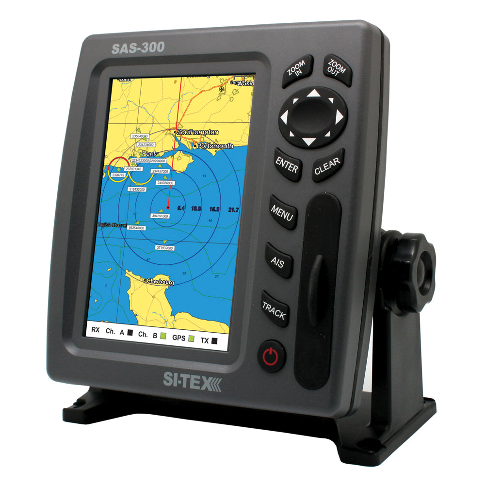 SI-TEX SAS-300 AIS Class B Transceiver with external GPS antenna and 6.5-inch color TFT display