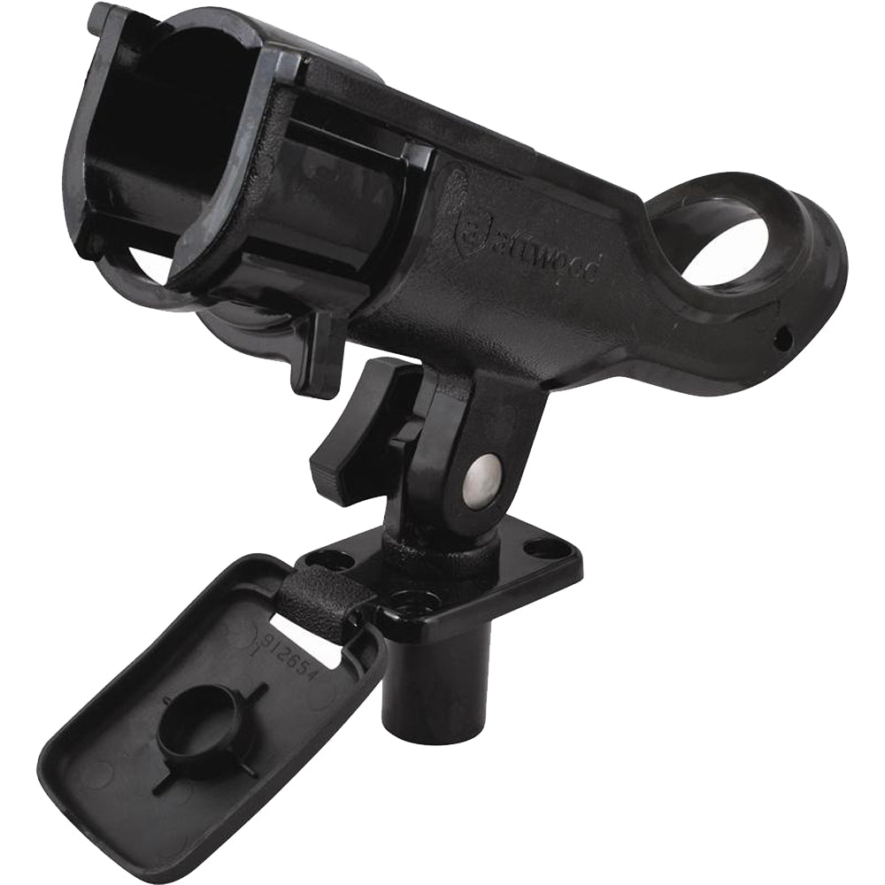 Attwood Heavy Duty Adjustable Rod Holder with flush mount and 180-degree vertical adjustment