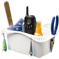Attwood Cockpit Caddy with suction cup mount and slots for fillet knife, pliers, and lures